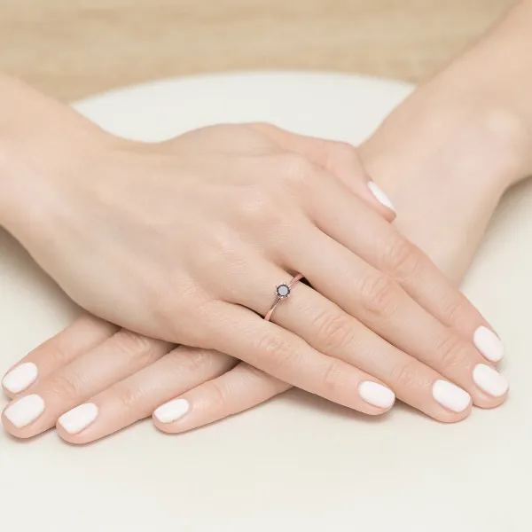Blink-Blink Prsteň z ružového zlata s čiernym diamantom 0.30 ct1682RDB