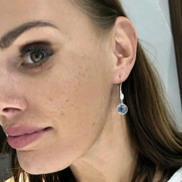 Blink-Blink Diamantové náušnice z bieleho zlata s Akvamarínom3462BAkG