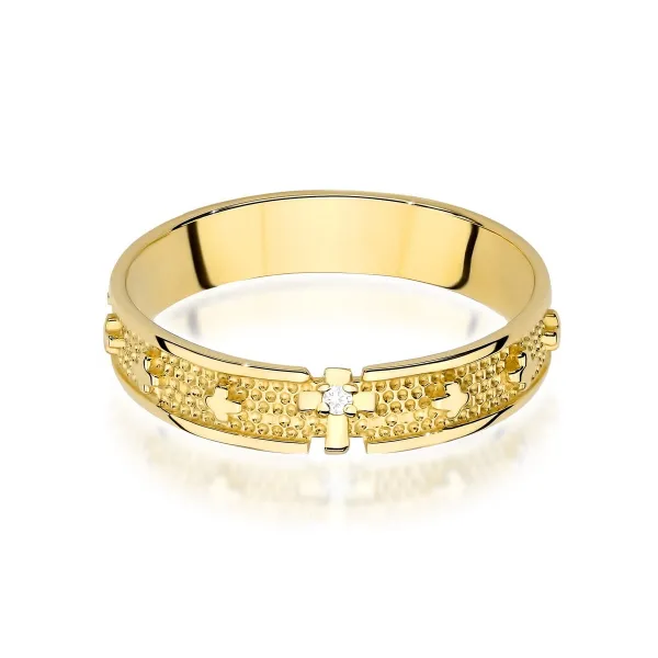 Blink-Blink Zlatý prsteň RUŽENEC s diamantom 0.009 ct1692BDB