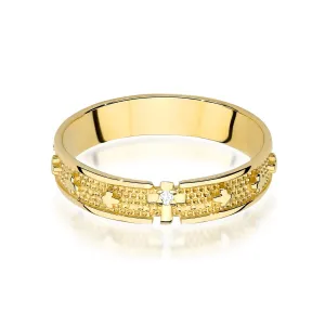 Blink-Blink Zlatý prsteň RUŽENEC s diamantom 0.009 ct1692BDB