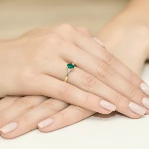 Blink-Blink Diamantový prsteň zo žtého zlata so Smaragdom2308ZSmDB