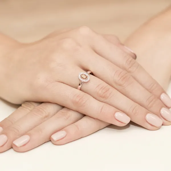 Blink-Blink Diamantový prsteň z ružového zlata s Morganitom2314RMoDB