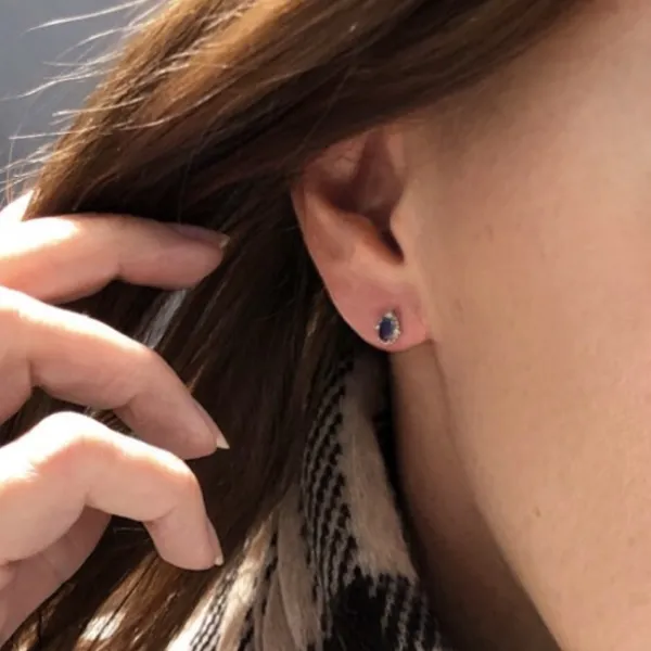 Blink-Blink Zlaté náušnice so Zafírmi a diamantami3182BDZaB