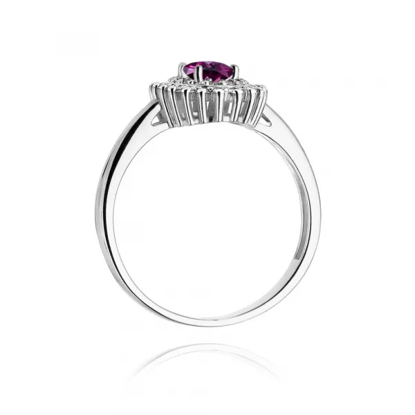 Blink-Blink Luxusný diamantový prsteň s Rodolitom2316BRoDB