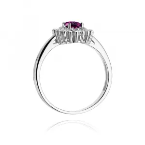 Blink-Blink Luxusný diamantový prsteň s Rodolitom2316BRoDB