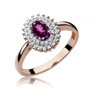 Blink-Blink Luxusný diamantový prsteň s Rodolitom2316BRoDB