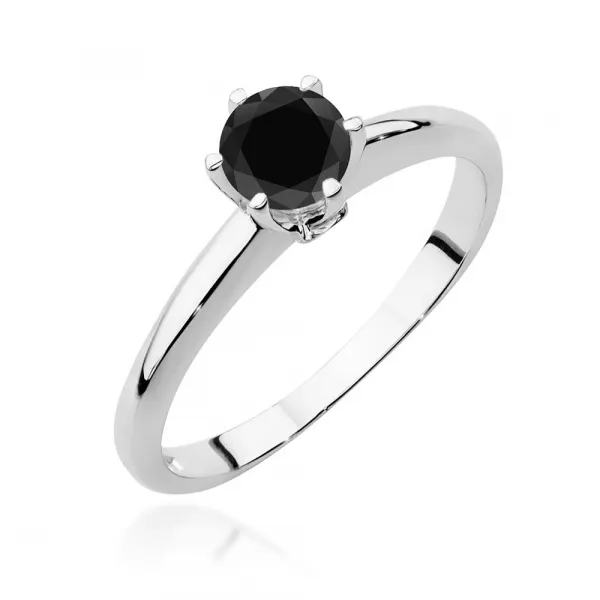 Blink-Blink Zásnubný prsteň z ružového zlata s centrálnym Čiernym Diamantom a bočnými diamantami2326RcDDB