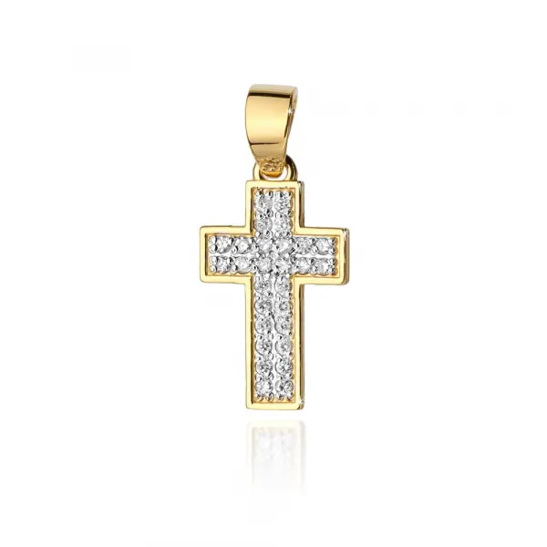 Blink-Blink Prívesok KRÍŽ z bieleho zlata vykladaný diamantami 0.24 ct4632BDB