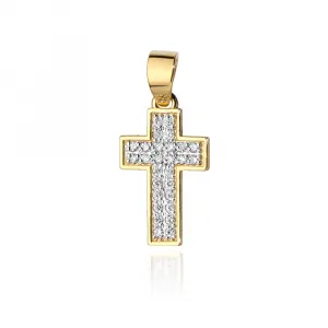 Blink-Blink Prívesok KRÍŽ z bieleho zlata vykladaný diamantami 0.24 ct4632BDB