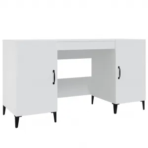 vidaXL Stôl biely 140x50x75 cm spracované drevo