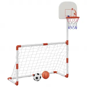 vidaXL Detská futbalová a basketbalová súprava s loptičkami 98x50x70cm