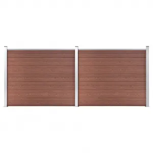 vidaXL Sada plotových panelov WPC 353x146 cm hnedá