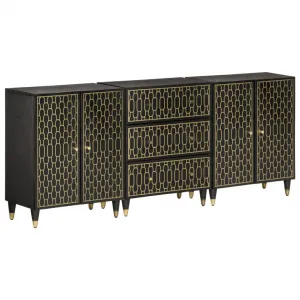 vidaXL Bočné skrinky 3 ks 60x33x75 cm masívne mangovníkové drevo