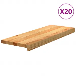 vidaXL Schodiskové stupne 20 ks svetlohnedá 70x25x2 cm dubový masív