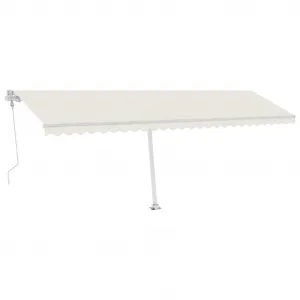 vidaXL Automatická markíza s LED a senzorom vetra 600x350 cm krémová