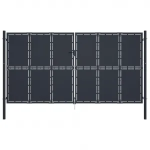 vidaXL Záhradná brána, oceľ 400x200 cm, antracitová