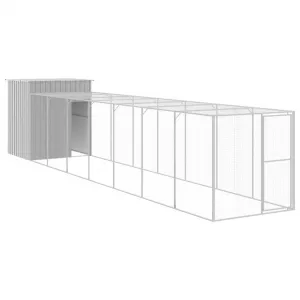 vidaXL Klietka pre kurčatá výbeh bledosivá 165x863x181 cm poz. oceľ