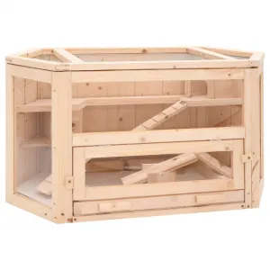 vidaXL Klietka pre škrečka 80x40x43 cm jedľové masívne drevo