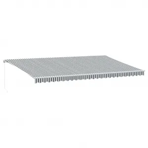 vidaXL Ručne zaťahovacia markíza s LED antracit a biela 600x350 cm