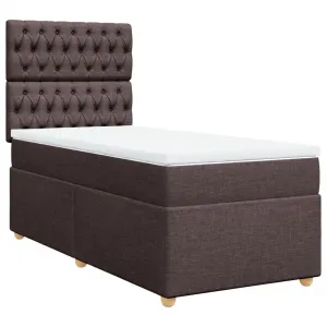 vidaXL Posteľný rám boxsping s matracom hnedý 80x200 cm látka