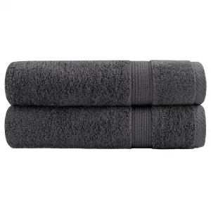 vidaXL Prémiové osušky SOLUND 2 ks antracit 100x150 cm 600 g/m2