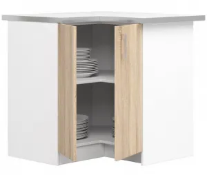 Ak furniture Kuchynská rohová skrinka Artus S90/90N s pultom Lima biela/dub sonoma