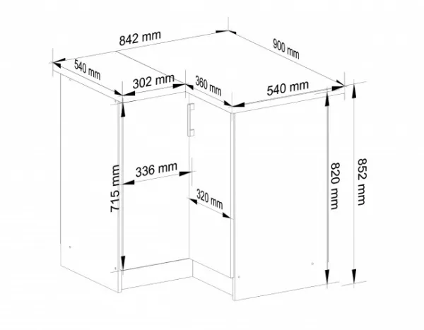 Ak furniture Kuchynská rohová skrinka Artus S90/90N s pultom Lima biela/dub sonoma