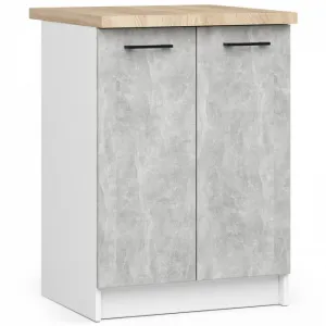 Ak furniture Kuchynská linka Olivie 2,4 m biela/betón/dub sonoma