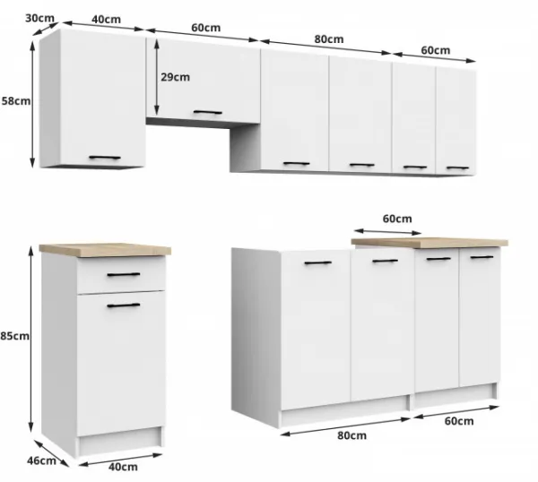 Kuchynská linka OLIWIA 2.4 m biela