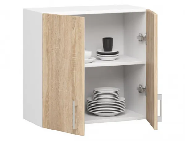 Ak furniture Kuchynská závesná skrinka Š 60 cm D2 Artus biela/sonoma