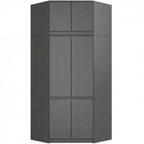 Ak furniture Nástavec na rohovou šatní skříň CLP 100 cm grafitově šedý