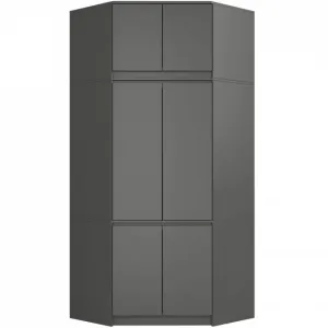 Ak furniture Nástavec na rohovou šatní skříň CLP 100 cm grafitově šedý