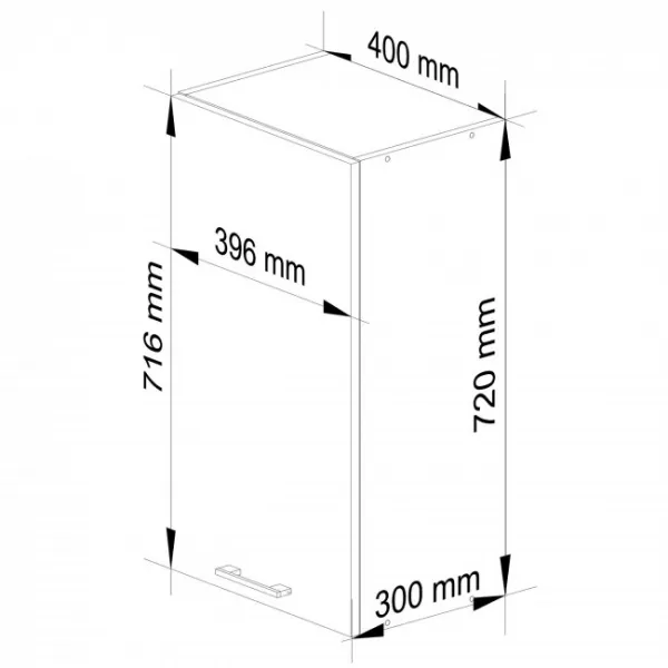 Ak furniture Závěsná kuchyňská skříňka Olivie W 40 cm bílo-černá