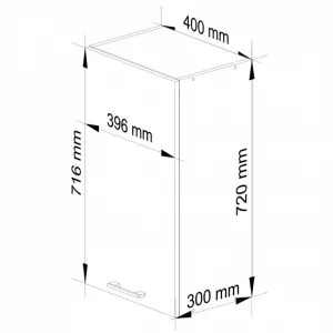 Ak furniture Závěsná kuchyňská skříňka Olivie W 40 cm bílo-černá