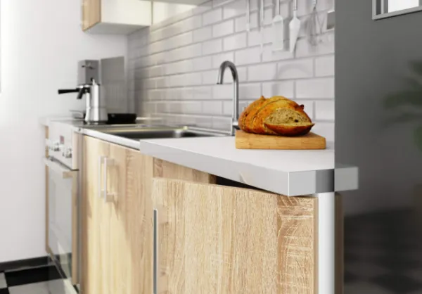 Ak furniture Kuchynská linka Lima 2,4 m biela/dub sonoma