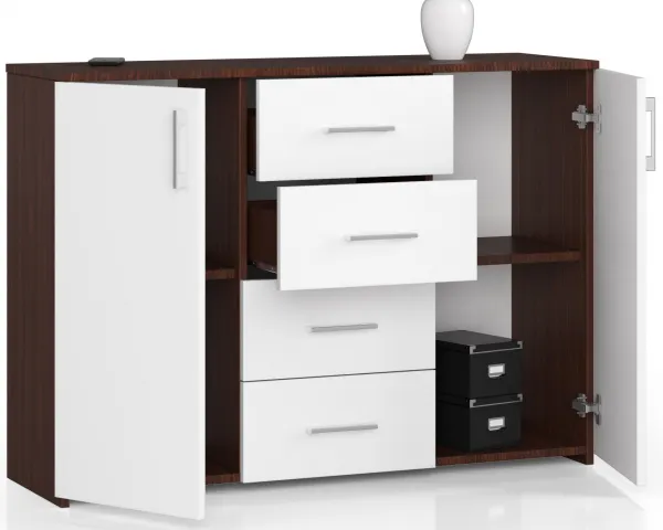 Ak furniture Komoda Torvi K 110 cm wenge/biela
