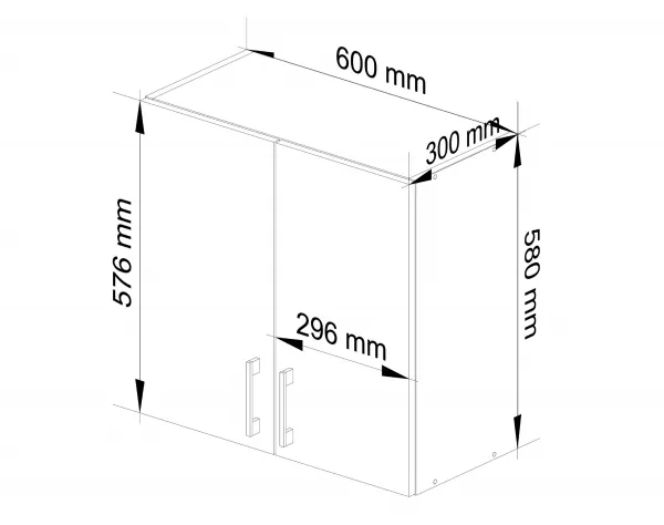 Ak furniture Kuchynská závesná skrinka Š 60 cm D2 Artus biela/sonoma