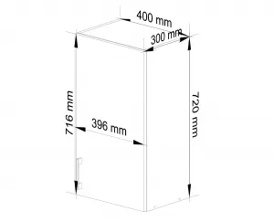 Ak furniture Kuchynská závesná skrinka Š 40cm D1 H720 Artus biela/sonoma