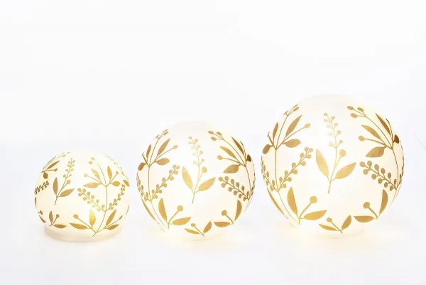 Weltbild LED světelné koule Golden Leaf, sada 3 ks