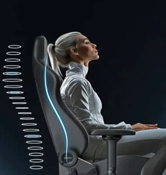 Herná stolička DXRacer MARTIAN s elektrickým ovládaním, čierna, látka