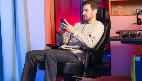 Herná stolička DXRacer MARTIAN s elektrickým ovládaním, čierna, látka