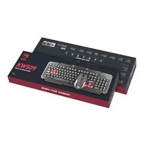 Marvo KW509 KW509 CZ/SK, klávesnice s optickou myší, CZ/Sk, herní sada, membránová typ bezdrátová, černá
