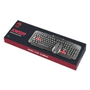 Marvo KW509 KW509 CZ/SK, klávesnice s optickou myší, CZ/Sk, herní sada, membránová typ bezdrátová, černá