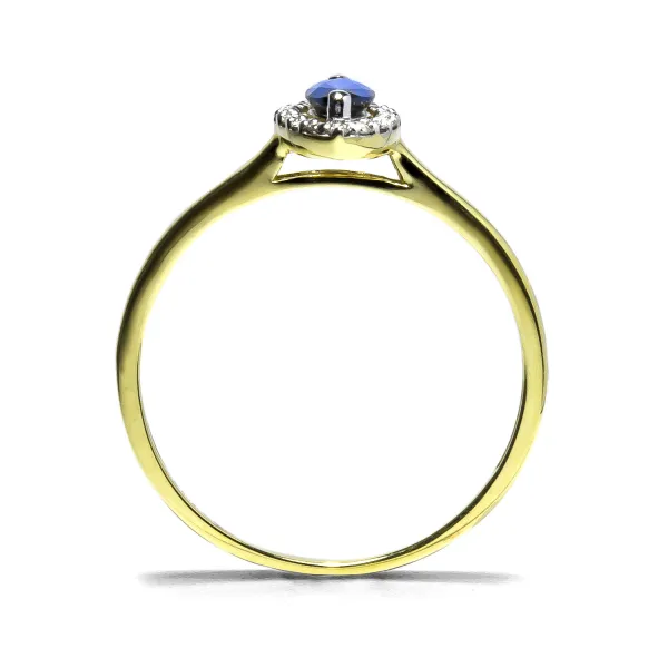 Blink-Blink Výnimočný zlatý prsteň s diamantmi a Zafírom2204ZZG