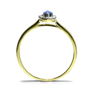 Blink-Blink Výnimočný zlatý prsteň s diamantmi a Zafírom2204ZZG