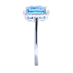 Blink-Blink Diamantový prsteň z bieleho zlata s Topásom2246BToG