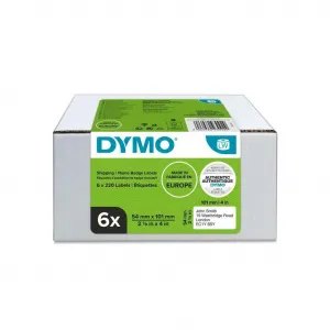 Dymo papierové štítky 101mm x 54mm, biele, pre prepravu, 6 x 220 ks, 2093092, 6 roliek v balení, cena za balenie 2093092