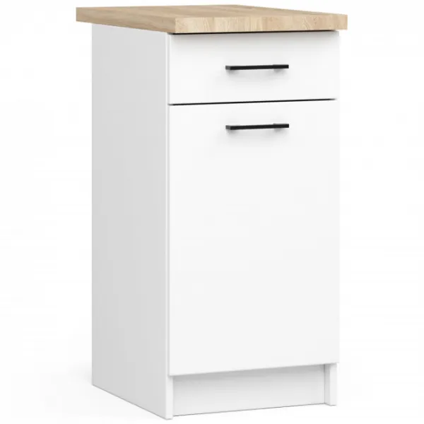 Ak furniture Kuchyňská linka Olivie 3 m beton/bílá/dub sonoma