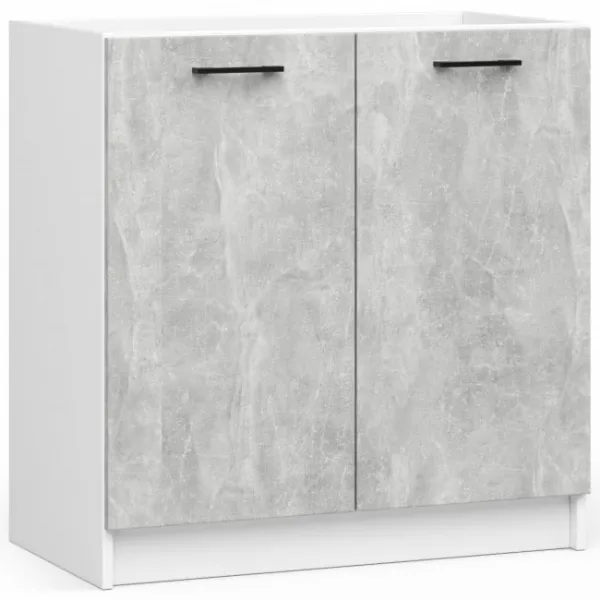 Ak furniture Kuchynská linka Olivie 3 m biela/betón/dub sonoma
