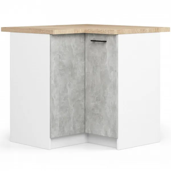 Ak furniture Kuchynská linka Olivie 3 m biela/betón/dub sonoma